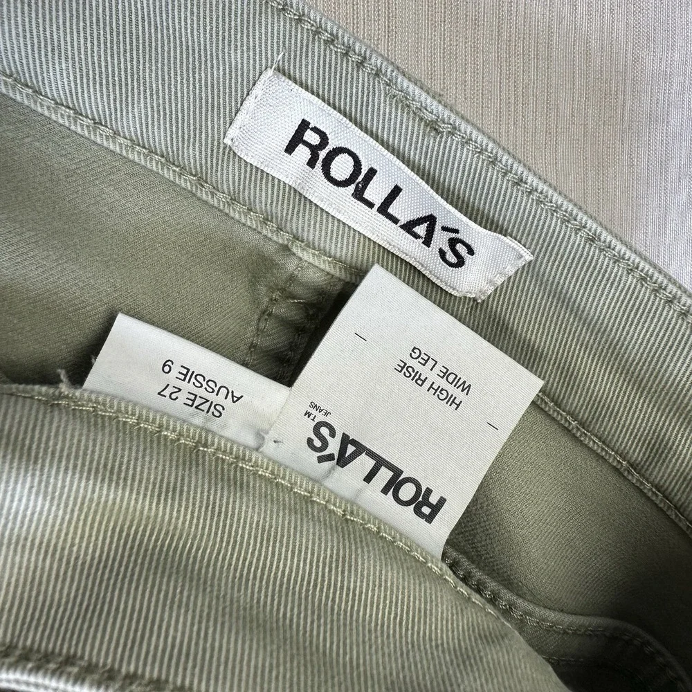 Rollas Sailor High Rise Wide Leg Jeans Women 27 Green Gray Australia Going Out